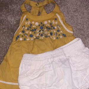 0-3 month baby girl short set